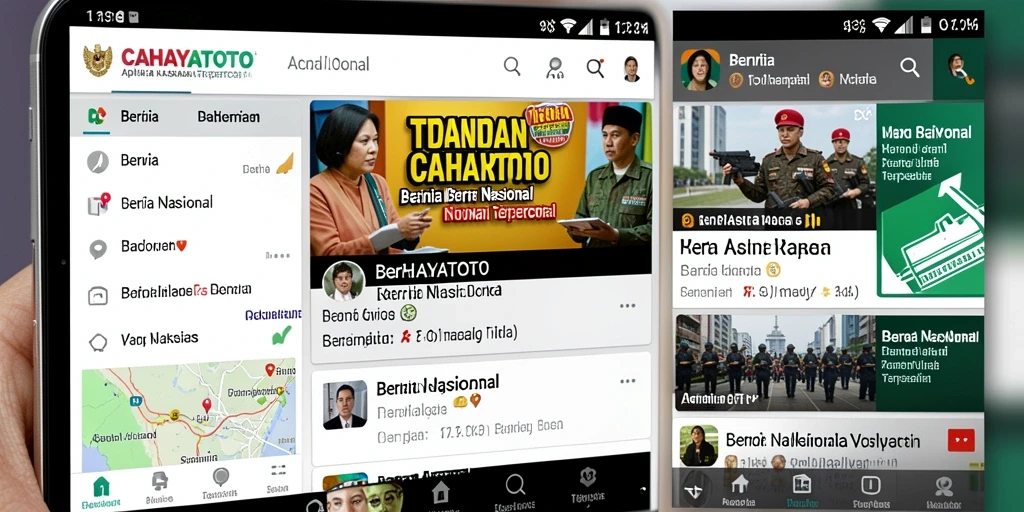 Antarmuka aplikasi CAHAYATOTO menampilkan berita nasional secara bersih dan terstruktur.