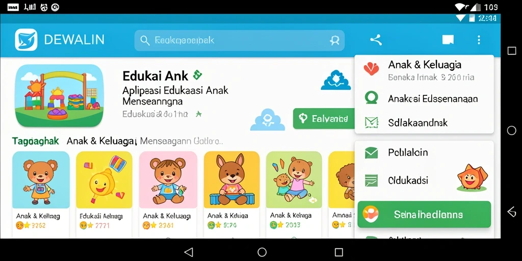 Tampilan antarmuka DEWALIN yang ramah anak dan menarik.