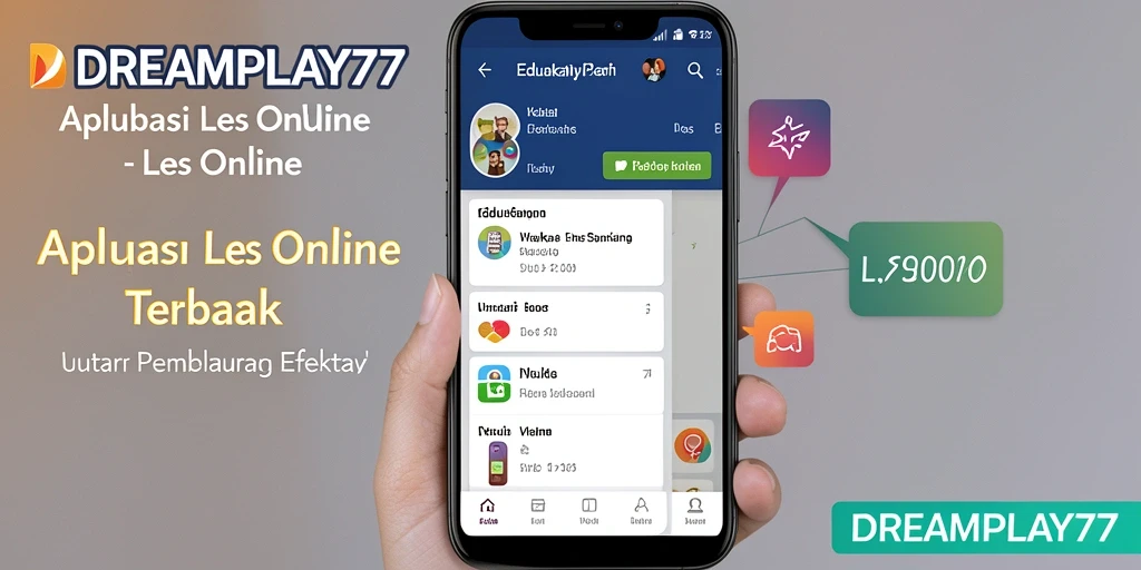 Tampilan antarmuka aplikasi Les Online DREAMPLAY77 yang interaktif dan menarik.