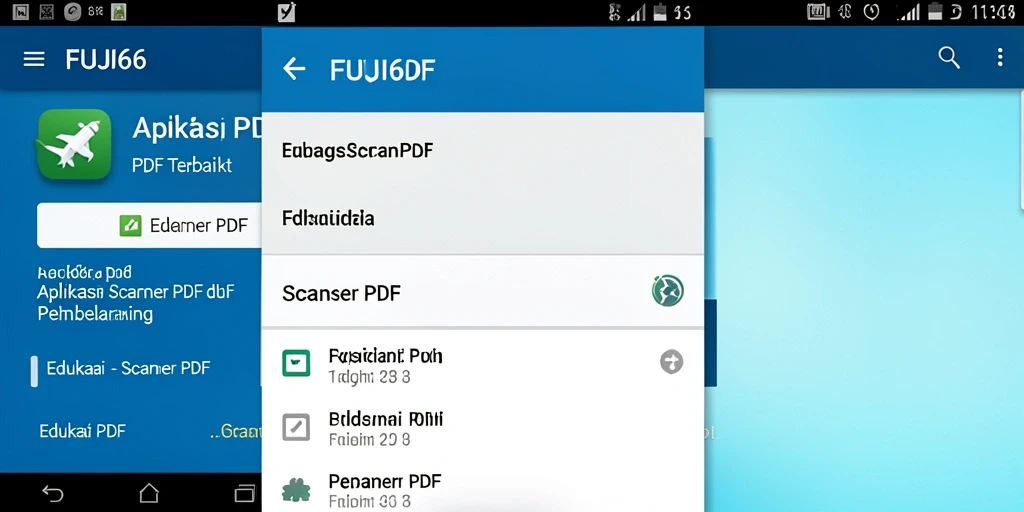 Antarmuka aplikasi FUJI66 yang memudahkan pemindaian PDF.