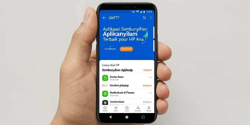 Tampilan antarmuka GN777 untuk menyembunyikan aplikasi dengan mudah.