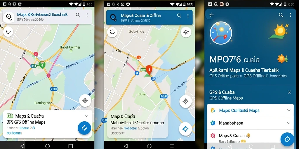 Antarmuka MPO76 menampilkan peta offline yang mudah dinavigasi.