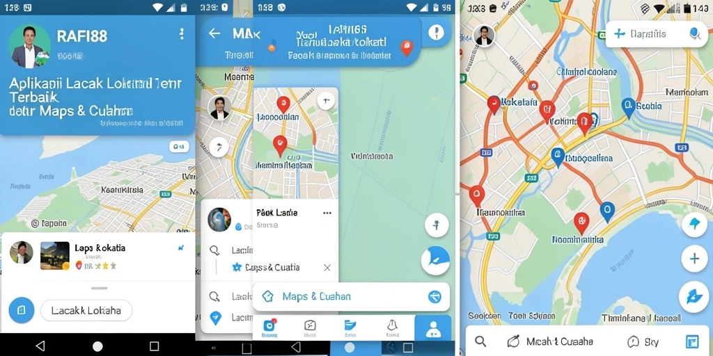 Tampilan antarmuka aplikasi Lacak Lokasi RAFI88 yang modern dan informatif.