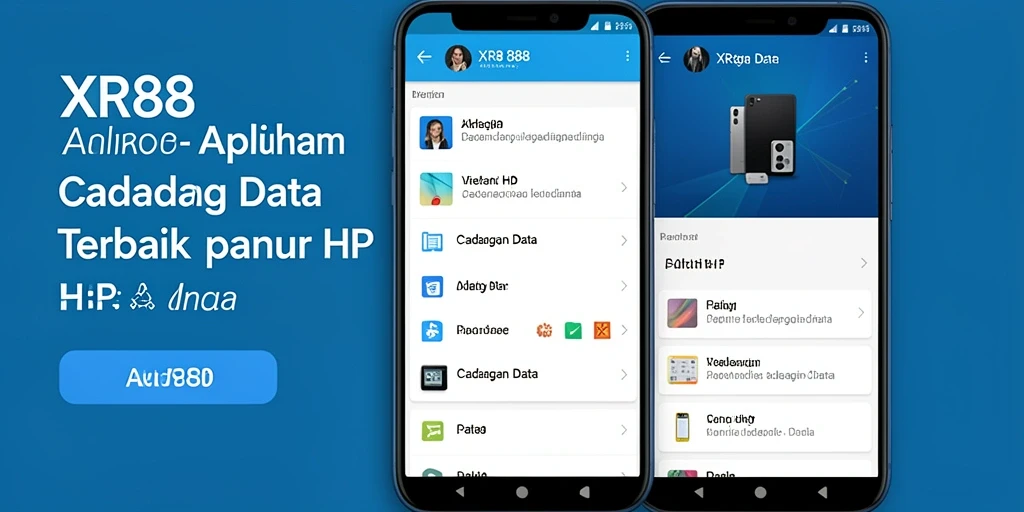 Antarmuka aplikasi XR88 untuk cadangan data yang sederhana dan efektif.
