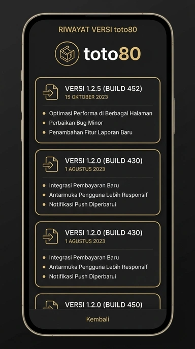 Riwayat Versi Aplikasi toto80 untuk Android